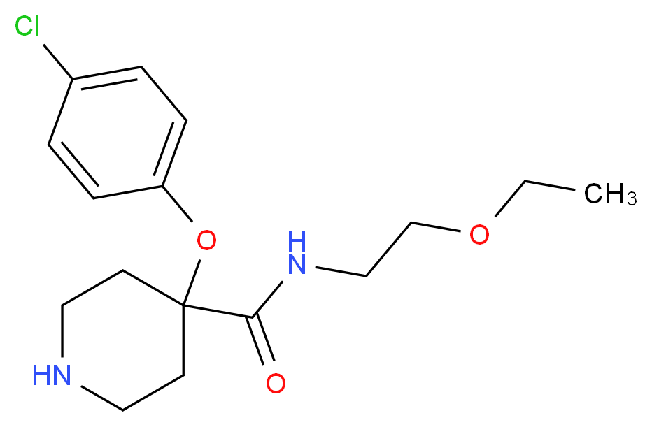 4-(4-chlorophenoxy)-N-(2-ethoxyethyl)piperidine-4-carboxamide_Molecular_structure_CAS_)