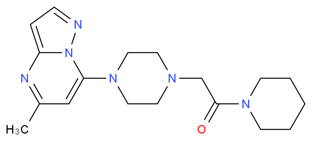 5-methyl-7-{4-[2-oxo-2-(1-piperidinyl)ethyl]-1-piperazinyl}pyrazolo[1,5-a]pyrimidine_Molecular_structure_CAS_)