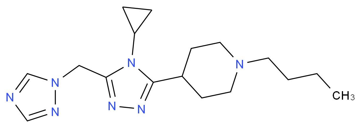 1-butyl-4-[4-cyclopropyl-5-(1H-1,2,4-triazol-1-ylmethyl)-4H-1,2,4-triazol-3-yl]piperidine_Molecular_structure_CAS_)