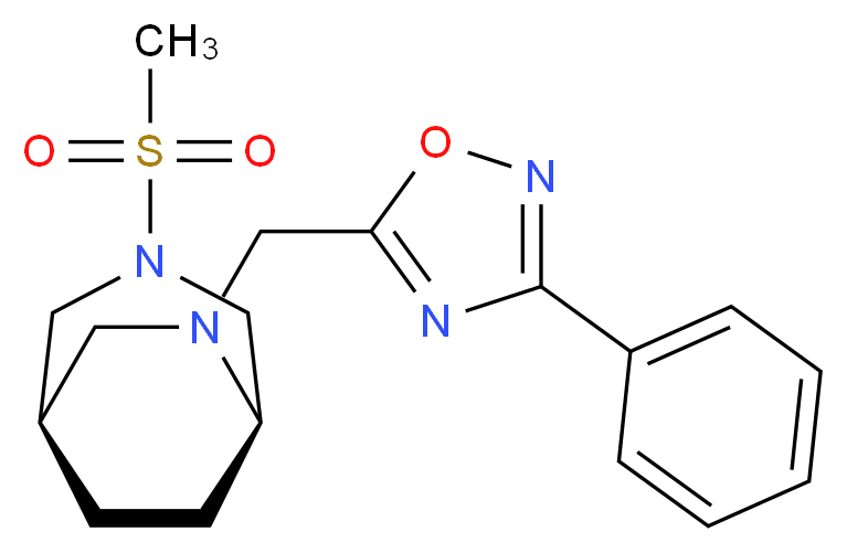 (1R*,5R*)-3-(methylsulfonyl)-6-[(3-phenyl-1,2,4-oxadiazol-5-yl)methyl]-3,6-diazabicyclo[3.2.2]nonane_Molecular_structure_CAS_)