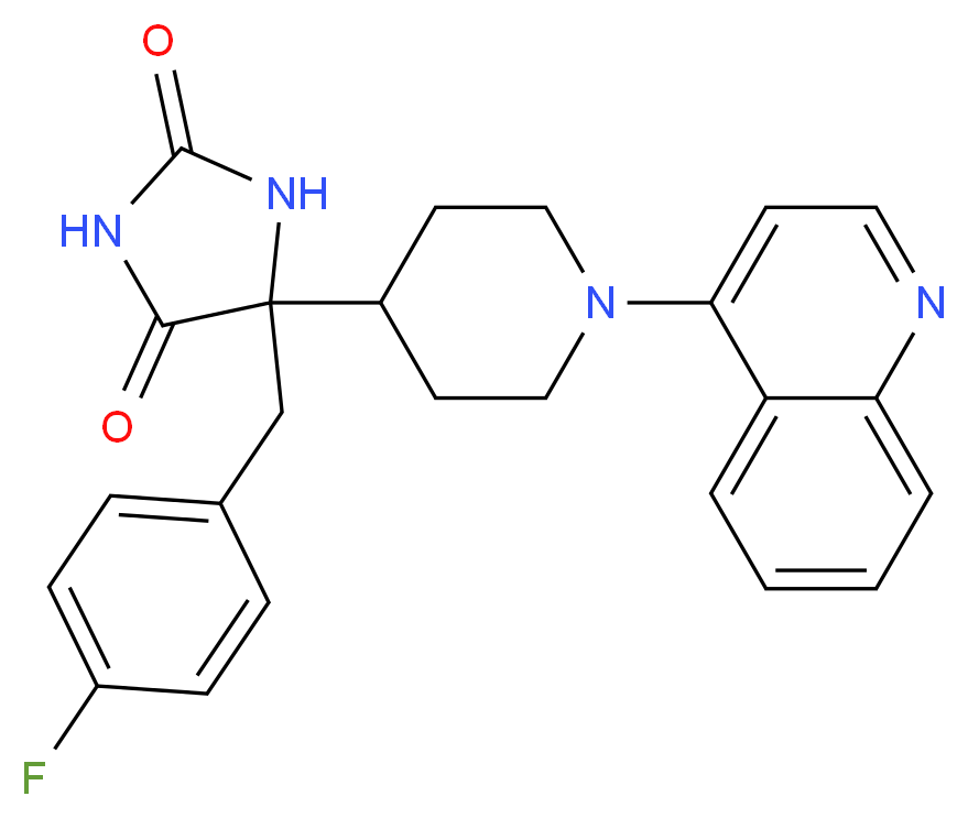 5-(4-fluorobenzyl)-5-(1-quinolin-4-ylpiperidin-4-yl)imidazolidine-2,4-dione_Molecular_structure_CAS_)