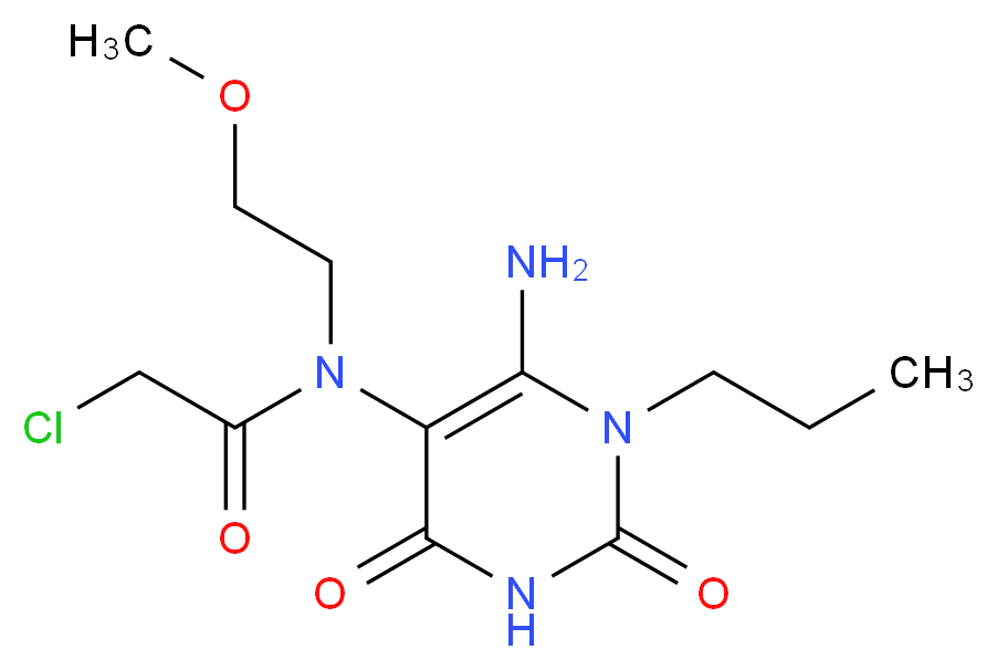N-(6-amino-2,4-dioxo-1-propyl-1,2,3,4-tetrahydropyrimidin-5-yl)-2-chloro-N-(2-methoxyethyl)acetamide_Molecular_structure_CAS_)
