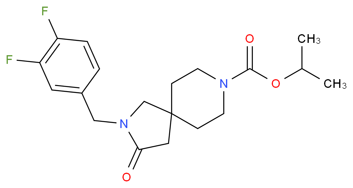 isopropyl 2-(3,4-difluorobenzyl)-3-oxo-2,8-diazaspiro[4.5]decane-8-carboxylate_Molecular_structure_CAS_)