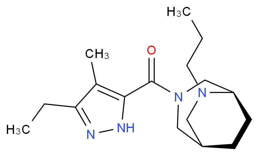 (1R*,5R*)-3-[(3-ethyl-4-methyl-1H-pyrazol-5-yl)carbonyl]-6-propyl-3,6-diazabicyclo[3.2.2]nonane_Molecular_structure_CAS_)