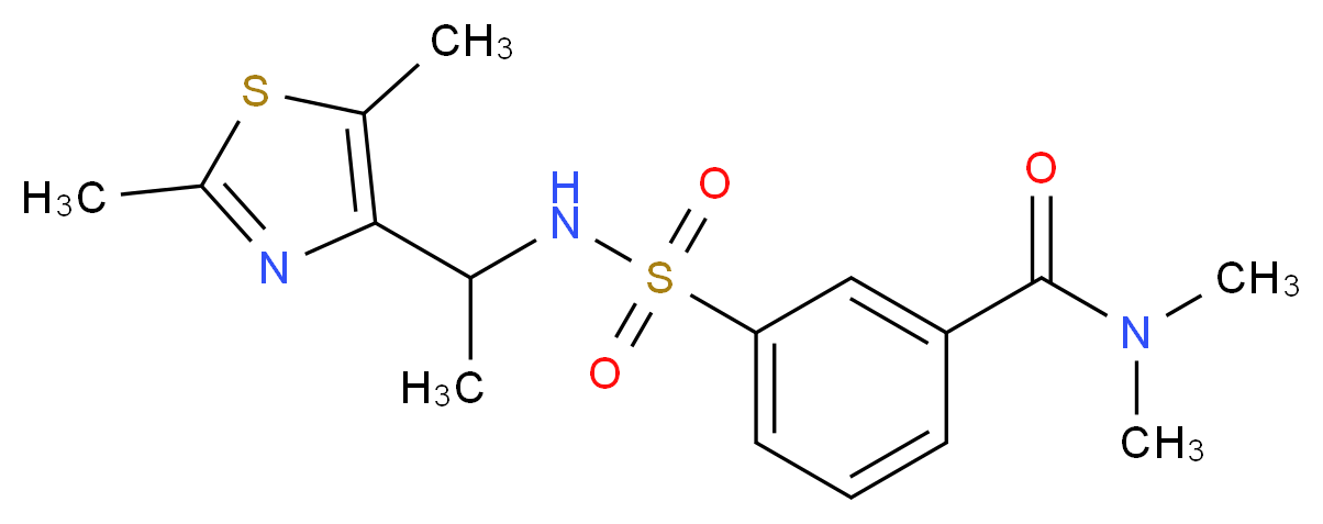 3-({[1-(2,5-dimethyl-1,3-thiazol-4-yl)ethyl]amino}sulfonyl)-N,N-dimethylbenzamide_Molecular_structure_CAS_)
