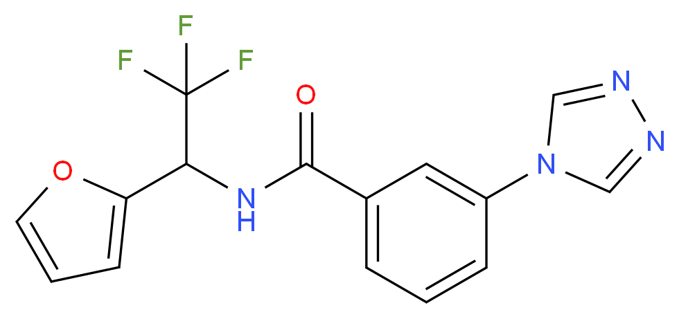 3-(4H-1,2,4-triazol-4-yl)-N-[2,2,2-trifluoro-1-(2-furyl)ethyl]benzamide_Molecular_structure_CAS_)