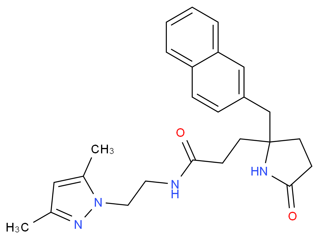 N-[2-(3,5-dimethyl-1H-pyrazol-1-yl)ethyl]-3-[2-(2-naphthylmethyl)-5-oxo-2-pyrrolidinyl]propanamide_Molecular_structure_CAS_)