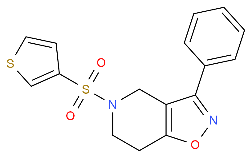 3-phenyl-5-(3-thienylsulfonyl)-4,5,6,7-tetrahydroisoxazolo[4,5-c]pyridine_Molecular_structure_CAS_)