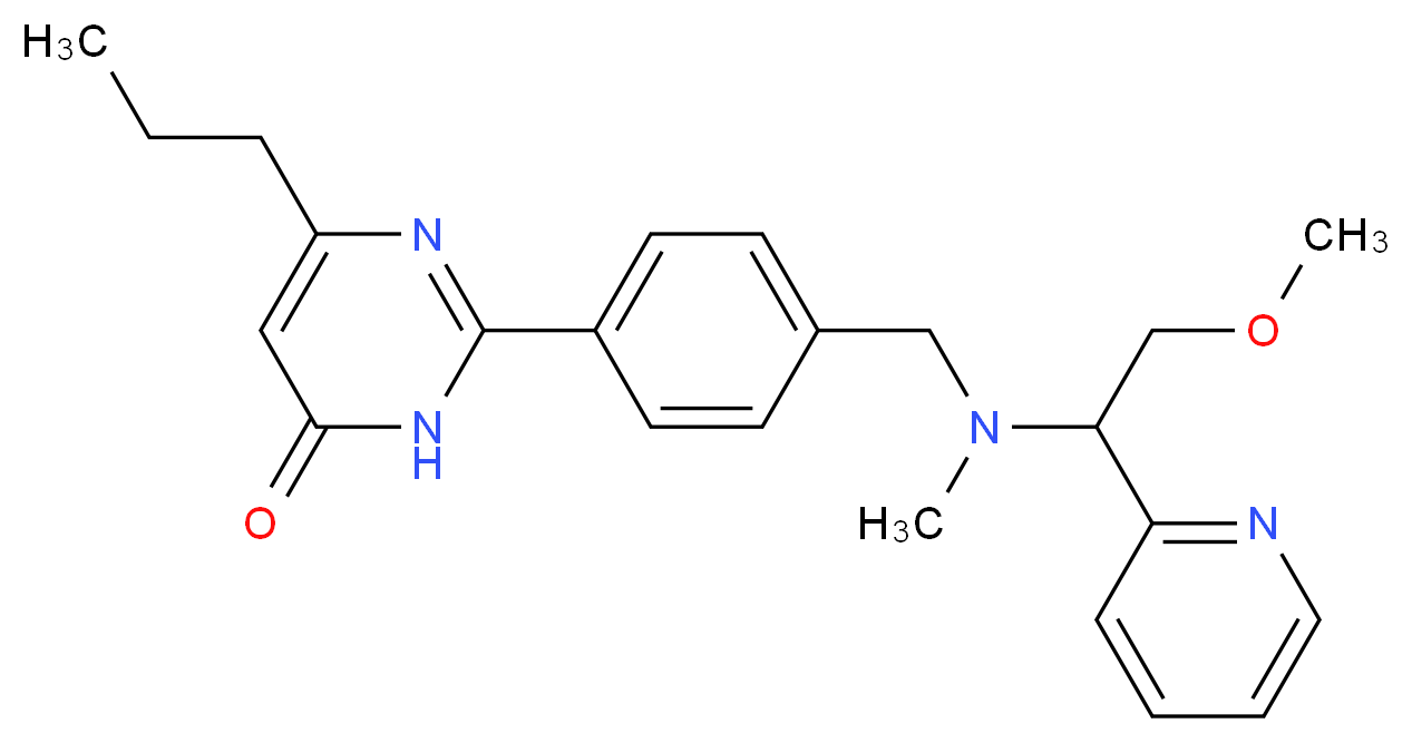 2-(4-{[(2-methoxy-1-pyridin-2-ylethyl)(methyl)amino]methyl}phenyl)-6-propylpyrimidin-4(3H)-one_Molecular_structure_CAS_)