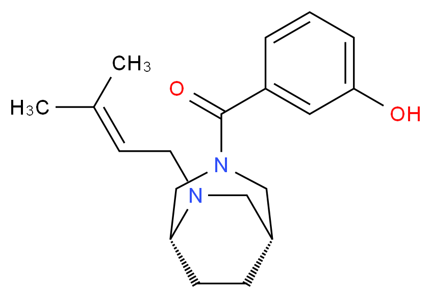 3-{[(1R*,5R*)-6-(3-methyl-2-buten-1-yl)-3,6-diazabicyclo[3.2.2]non-3-yl]carbonyl}phenol_Molecular_structure_CAS_)