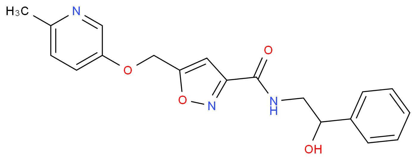 N-(2-hydroxy-2-phenylethyl)-5-{[(6-methylpyridin-3-yl)oxy]methyl}isoxazole-3-carboxamide_Molecular_structure_CAS_)