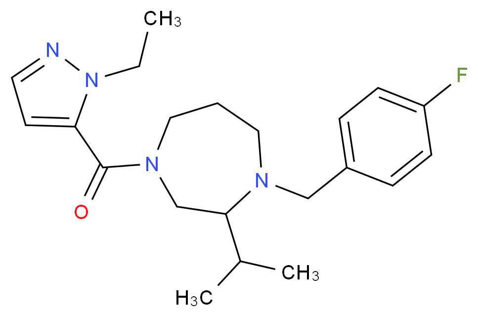 4-[(1-ethyl-1H-pyrazol-5-yl)carbonyl]-1-(4-fluorobenzyl)-2-isopropyl-1,4-diazepane_Molecular_structure_CAS_)