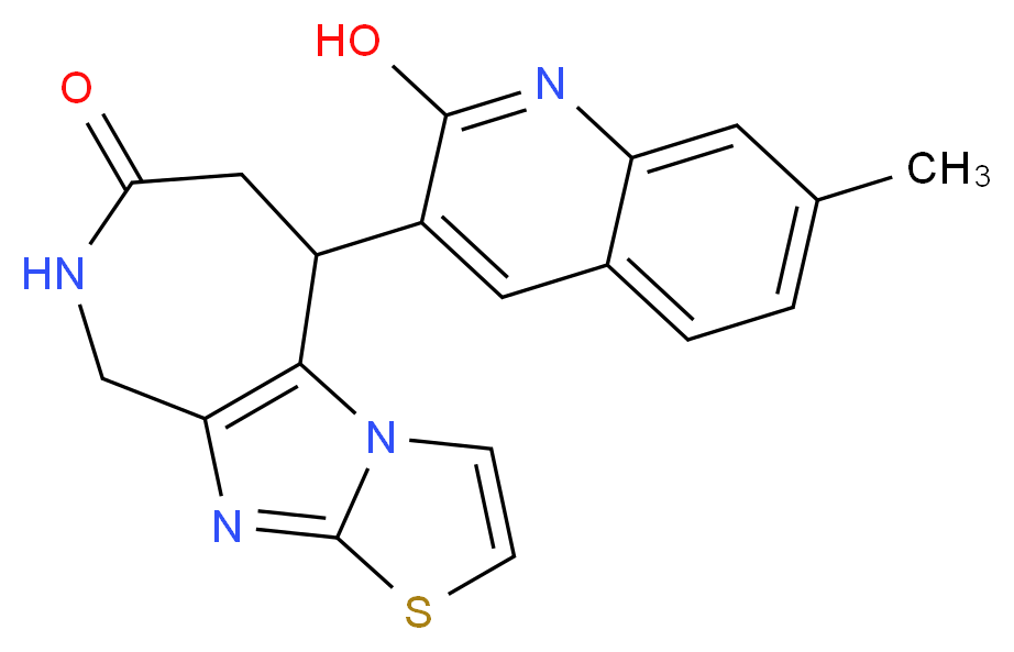 5-(2-hydroxy-7-methylquinolin-3-yl)-5,6,8,9-tetrahydro-7H-[1,3]thiazolo[3',2':1,2]imidazo[4,5-c]azepin-7-one_Molecular_structure_CAS_)