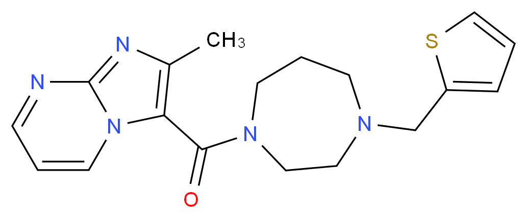 2-methyl-3-{[4-(2-thienylmethyl)-1,4-diazepan-1-yl]carbonyl}imidazo[1,2-a]pyrimidine_Molecular_structure_CAS_)