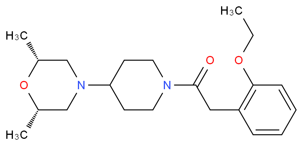 (2R*,6S*)-4-{1-[(2-ethoxyphenyl)acetyl]-4-piperidinyl}-2,6-dimethylmorpholine_Molecular_structure_CAS_)