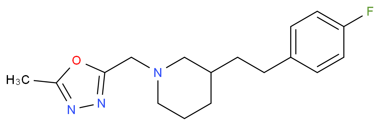 3-[2-(4-fluorophenyl)ethyl]-1-[(5-methyl-1,3,4-oxadiazol-2-yl)methyl]piperidine_Molecular_structure_CAS_)