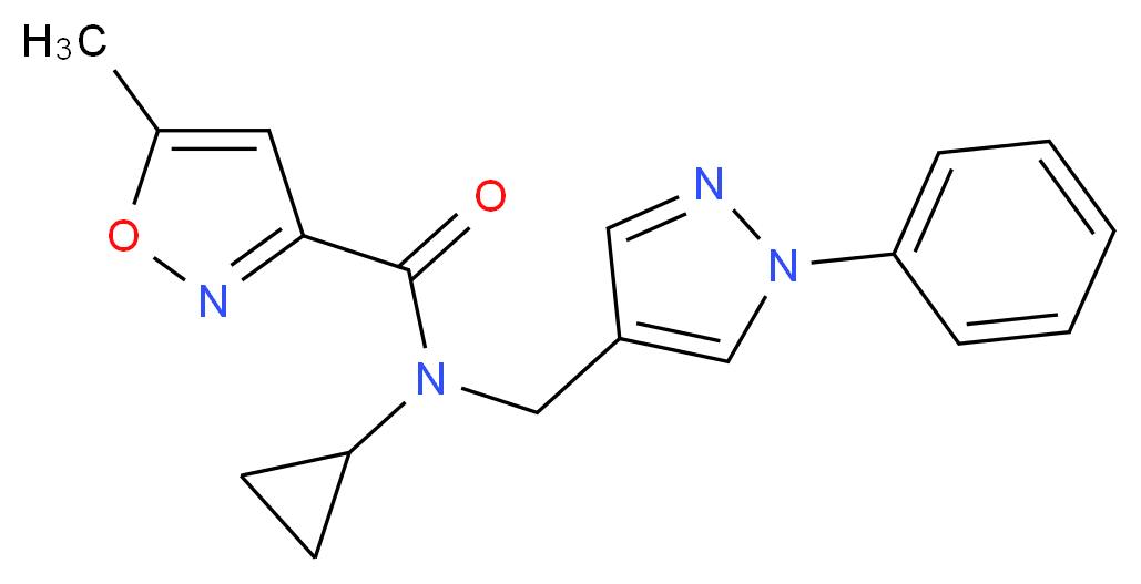 N-cyclopropyl-5-methyl-N-[(1-phenyl-1H-pyrazol-4-yl)methyl]isoxazole-3-carboxamide_Molecular_structure_CAS_)