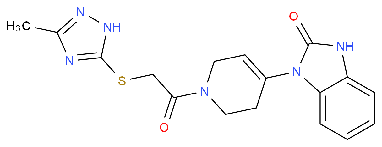 1-(1-{[(3-methyl-1H-1,2,4-triazol-5-yl)thio]acetyl}-1,2,3,6-tetrahydropyridin-4-yl)-1,3-dihydro-2H-benzimidazol-2-one_Molecular_structure_CAS_)