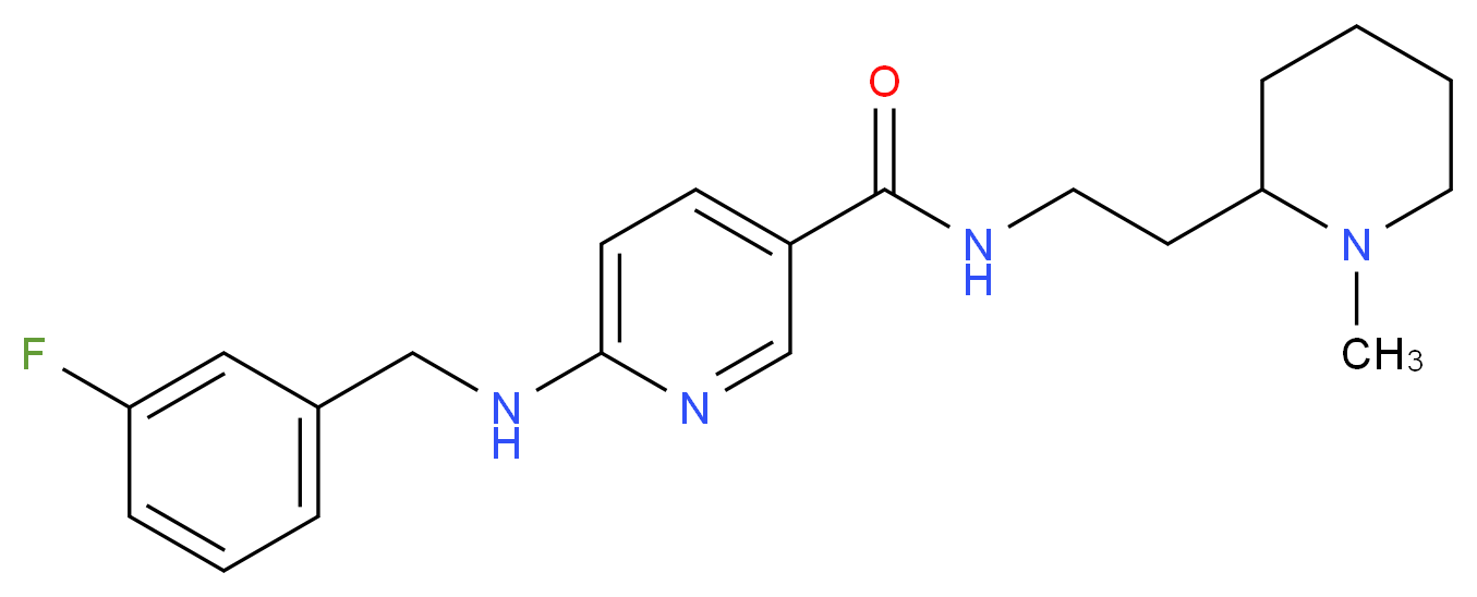 6-[(3-fluorobenzyl)amino]-N-[2-(1-methyl-2-piperidinyl)ethyl]nicotinamide_Molecular_structure_CAS_)