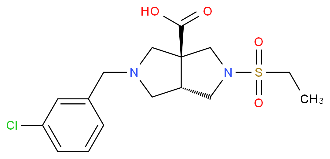 (3aS*,6aS*)-2-(3-chlorobenzyl)-5-(ethylsulfonyl)hexahydropyrrolo[3,4-c]pyrrole-3a(1H)-carboxylic acid_Molecular_structure_CAS_)