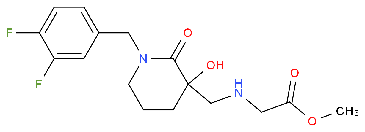 methyl N-{[1-(3,4-difluorobenzyl)-3-hydroxy-2-oxo-3-piperidinyl]methyl}glycinate_Molecular_structure_CAS_)