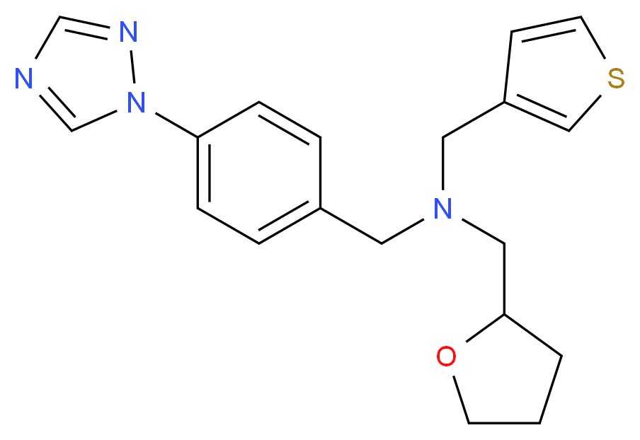 (tetrahydrofuran-2-ylmethyl)(3-thienylmethyl)[4-(1H-1,2,4-triazol-1-yl)benzyl]amine_Molecular_structure_CAS_)