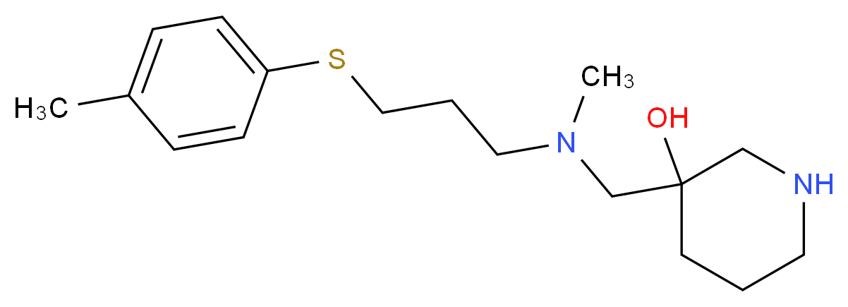 3-[(methyl{3-[(4-methylphenyl)thio]propyl}amino)methyl]piperidin-3-ol_Molecular_structure_CAS_)