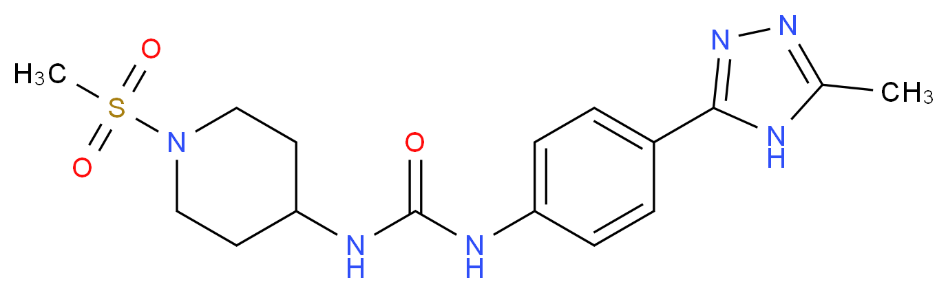 N-[1-(methylsulfonyl)piperidin-4-yl]-N'-[4-(5-methyl-4H-1,2,4-triazol-3-yl)phenyl]urea_Molecular_structure_CAS_)