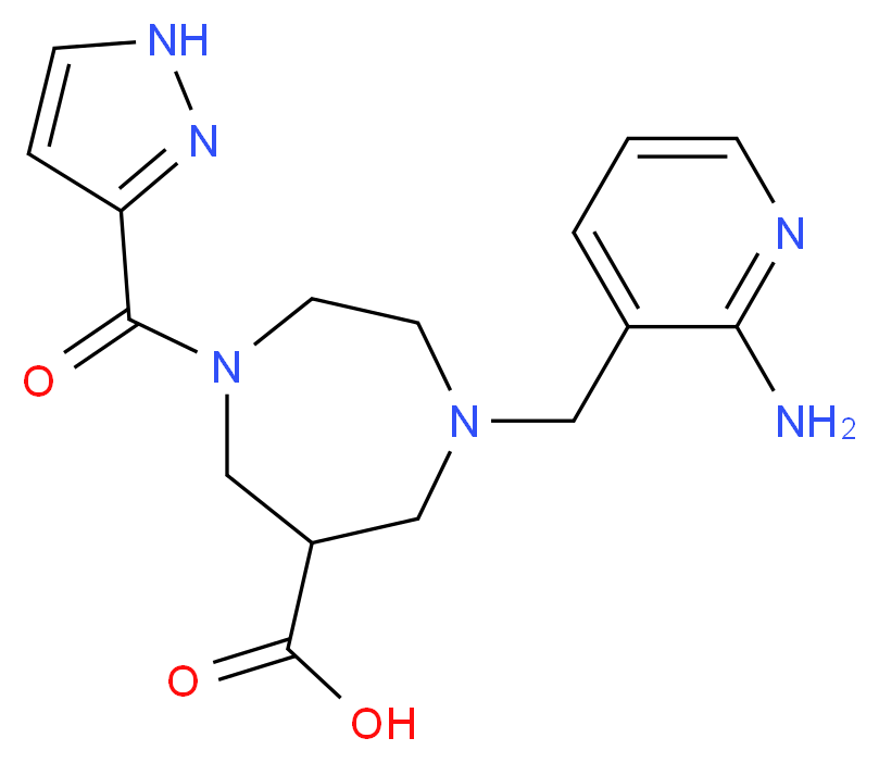 1-[(2-aminopyridin-3-yl)methyl]-4-(1H-pyrazol-3-ylcarbonyl)-1,4-diazepane-6-carboxylic acid_Molecular_structure_CAS_)