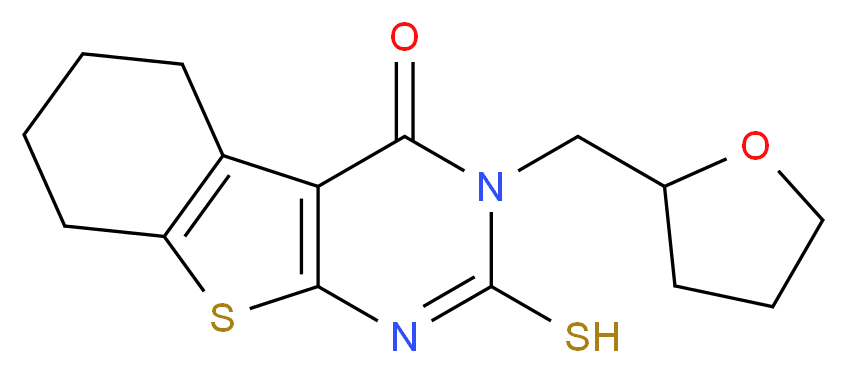 2-mercapto-3-(tetrahydrofuran-2-ylmethyl)-5,6,7,8-tetrahydro[1]benzothieno[2,3-d]pyrimidin-4(3H)-one_Molecular_structure_CAS_)