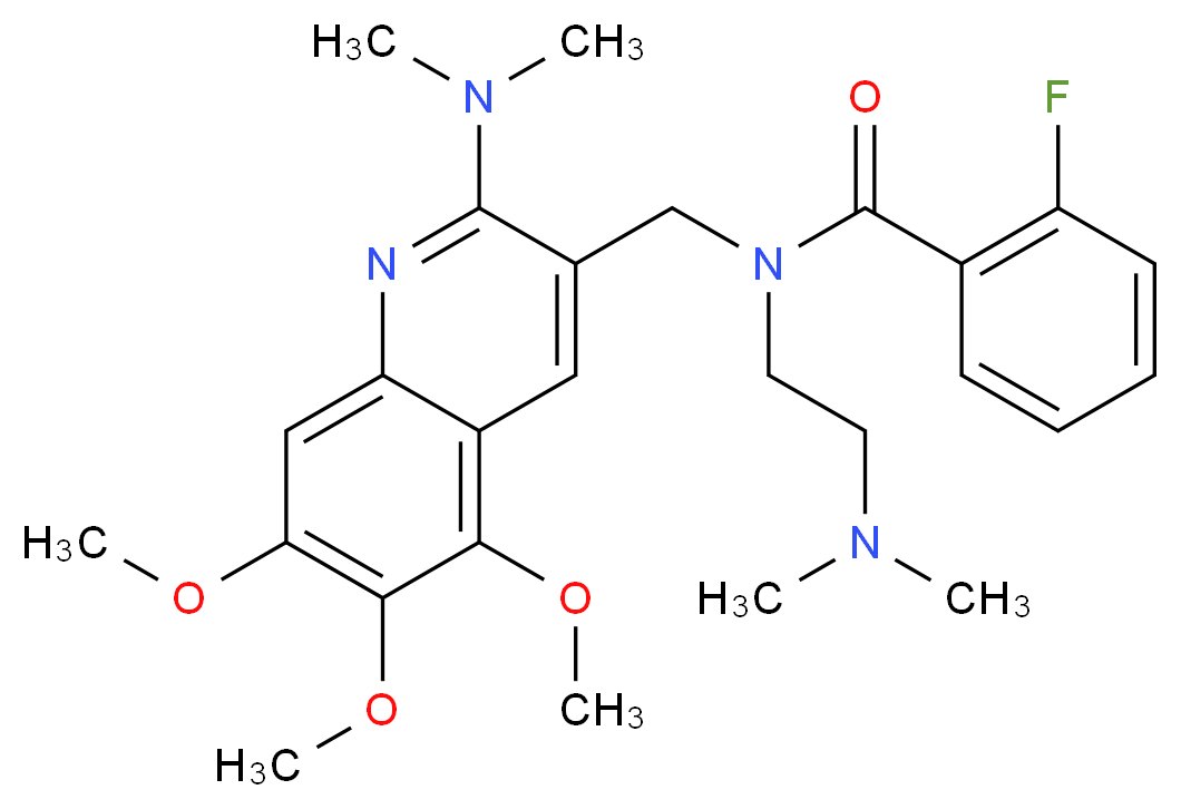 N-[2-(dimethylamino)ethyl]-N-{[2-(dimethylamino)-5,6,7-trimethoxy-3-quinolinyl]methyl}-2-fluorobenzamide_Molecular_structure_CAS_)