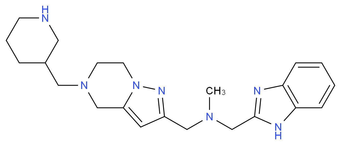 (1H-benzimidazol-2-ylmethyl)methyl{[5-(3-piperidinylmethyl)-4,5,6,7-tetrahydropyrazolo[1,5-a]pyrazin-2-yl]methyl}amine_Molecular_structure_CAS_)
