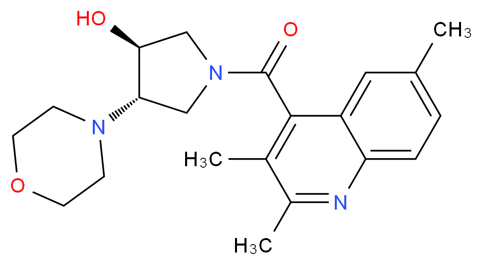 (3S*,4S*)-4-(4-morpholinyl)-1-[(2,3,6-trimethyl-4-quinolinyl)carbonyl]-3-pyrrolidinol_Molecular_structure_CAS_)