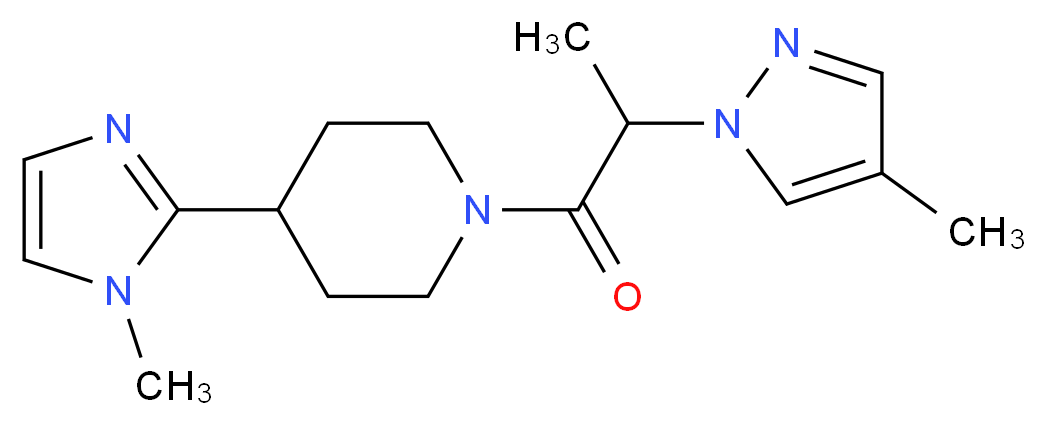 4-(1-methyl-1H-imidazol-2-yl)-1-[2-(4-methyl-1H-pyrazol-1-yl)propanoyl]piperidine_Molecular_structure_CAS_)