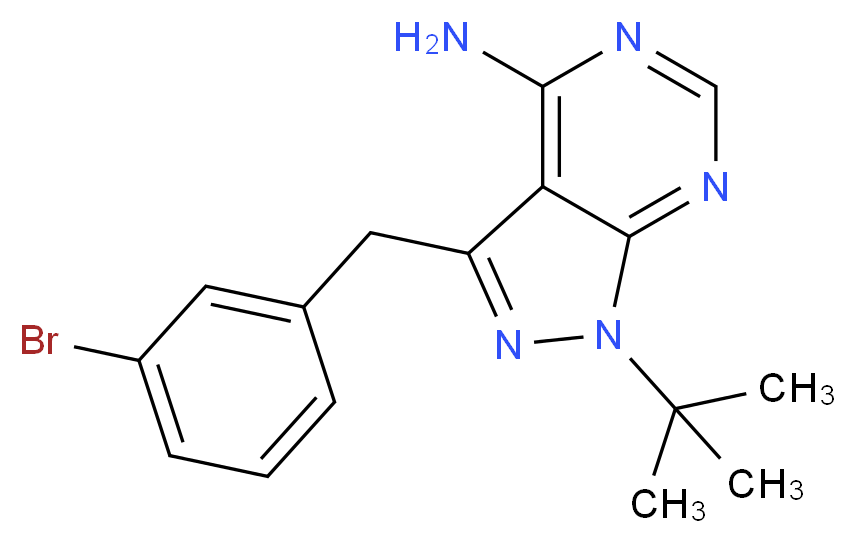 4-Amino-1-tert-butyl-3-(3-bromobenzyl)pyrazolo[3,4-d]pyrimidine_Molecular_structure_CAS_956025-99-3)
