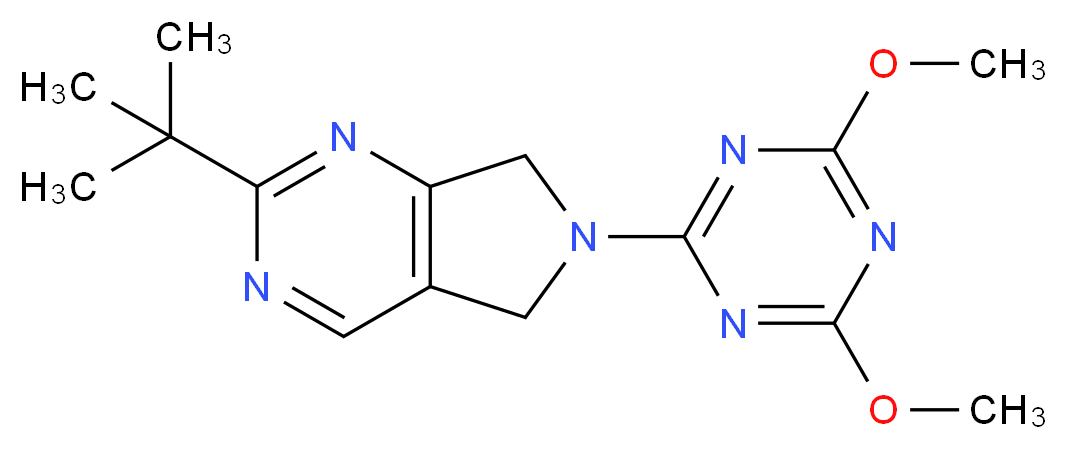 2-tert-butyl-6-(4,6-dimethoxy-1,3,5-triazin-2-yl)-6,7-dihydro-5H-pyrrolo[3,4-d]pyrimidine_Molecular_structure_CAS_)