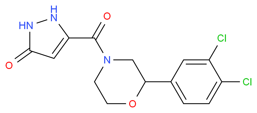5-{[2-(3,4-dichlorophenyl)morpholin-4-yl]carbonyl}-1,2-dihydro-3H-pyrazol-3-one_Molecular_structure_CAS_)