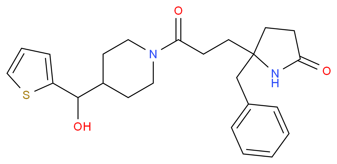 5-benzyl-5-(3-{4-[hydroxy(2-thienyl)methyl]-1-piperidinyl}-3-oxopropyl)-2-pyrrolidinone_Molecular_structure_CAS_)