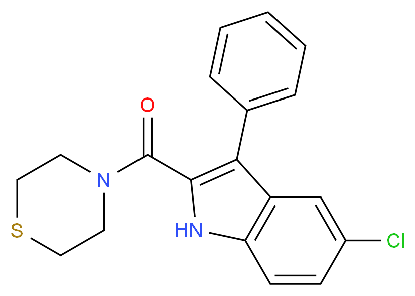 5-chloro-3-phenyl-2-(4-thiomorpholinylcarbonyl)-1H-indole_Molecular_structure_CAS_)