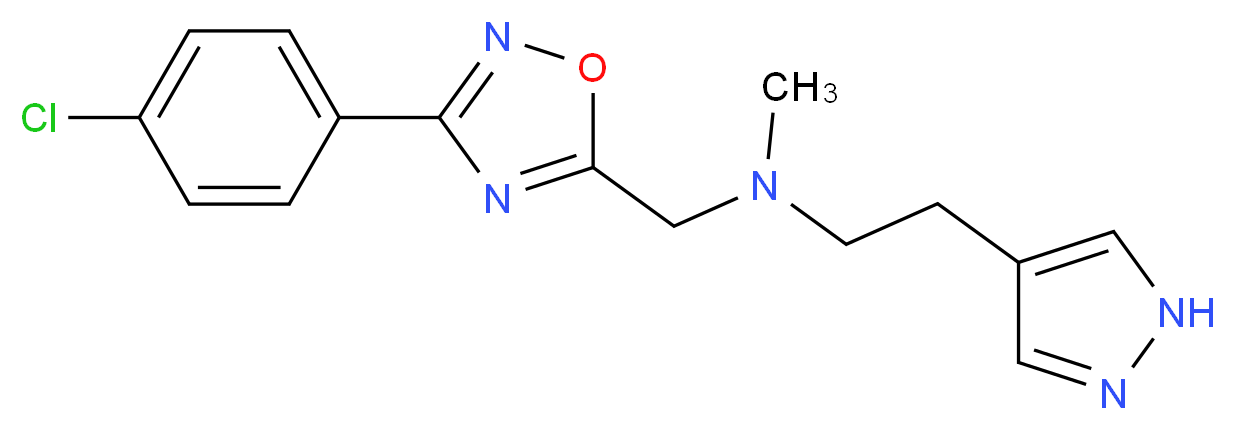 N-{[3-(4-chlorophenyl)-1,2,4-oxadiazol-5-yl]methyl}-N-methyl-2-(1H-pyrazol-4-yl)ethanamine_Molecular_structure_CAS_)