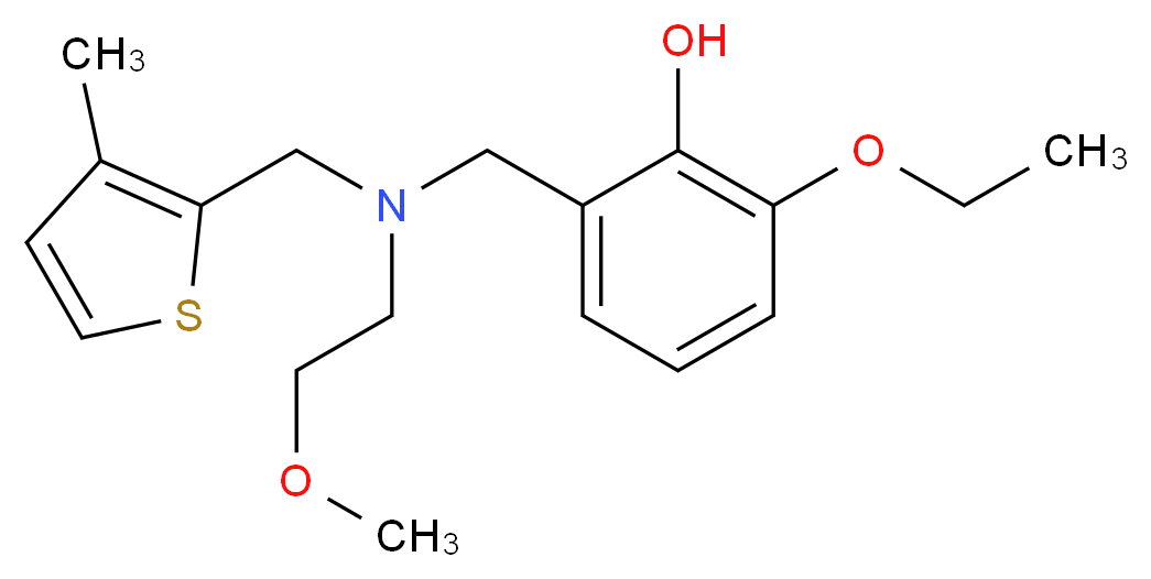 2-ethoxy-6-({(2-methoxyethyl)[(3-methyl-2-thienyl)methyl]amino}methyl)phenol_Molecular_structure_CAS_)