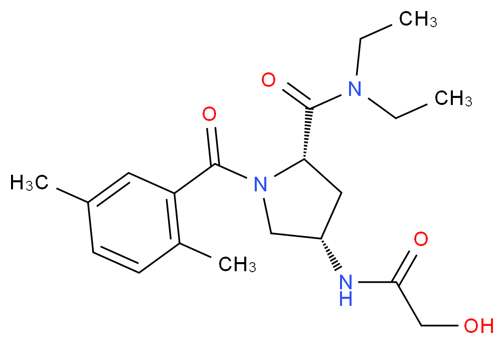 (4S)-1-(2,5-dimethylbenzoyl)-N,N-diethyl-4-(glycoloylamino)-L-prolinamide_Molecular_structure_CAS_)
