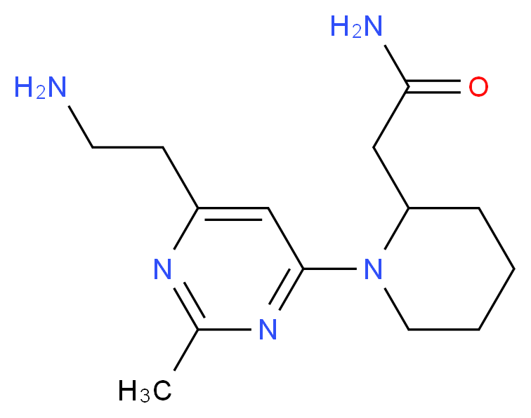 2-{1-[6-(2-aminoethyl)-2-methylpyrimidin-4-yl]piperidin-2-yl}acetamide_Molecular_structure_CAS_)