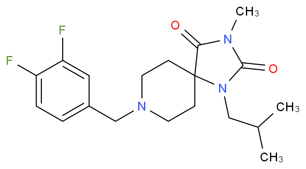 8-(3,4-difluorobenzyl)-1-isobutyl-3-methyl-1,3,8-triazaspiro[4.5]decane-2,4-dione_Molecular_structure_CAS_)