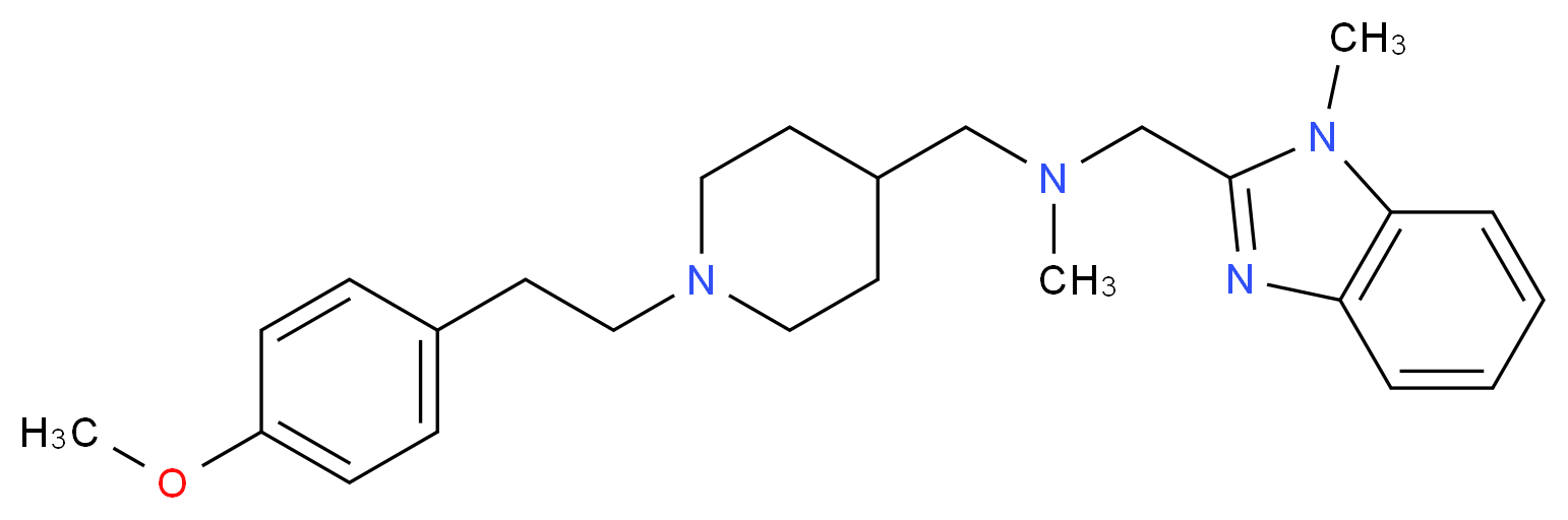 ({1-[2-(4-methoxyphenyl)ethyl]-4-piperidinyl}methyl)methyl[(1-methyl-1H-benzimidazol-2-yl)methyl]amine_Molecular_structure_CAS_)
