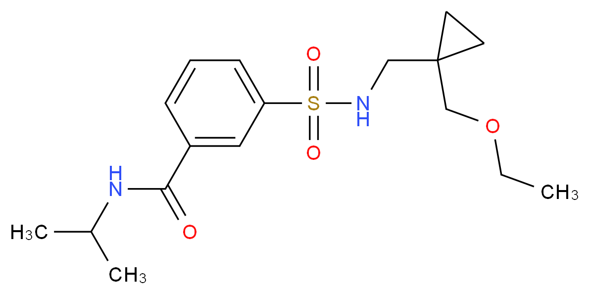 3-[({[1-(ethoxymethyl)cyclopropyl]methyl}amino)sulfonyl]-N-isopropylbenzamide_Molecular_structure_CAS_)