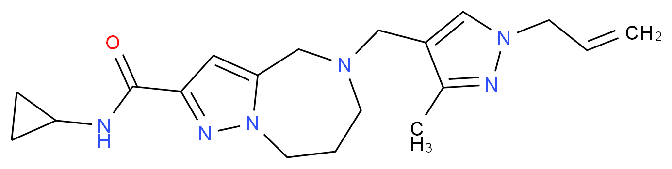 5-[(1-allyl-3-methyl-1H-pyrazol-4-yl)methyl]-N-cyclopropyl-5,6,7,8-tetrahydro-4H-pyrazolo[1,5-a][1,4]diazepine-2-carboxamide_Molecular_structure_CAS_)