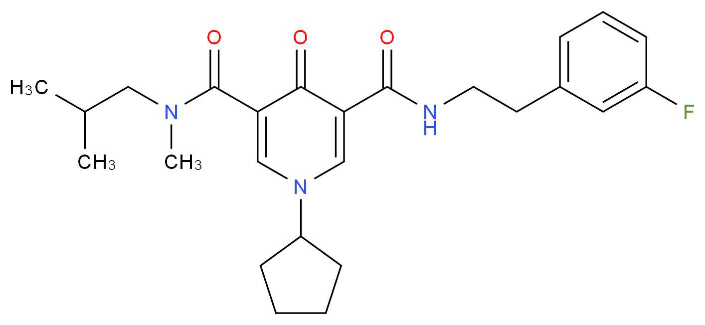 1-cyclopentyl-N'-[2-(3-fluorophenyl)ethyl]-N-isobutyl-N-methyl-4-oxo-1,4-dihydro-3,5-pyridinedicarboxamide_Molecular_structure_CAS_)