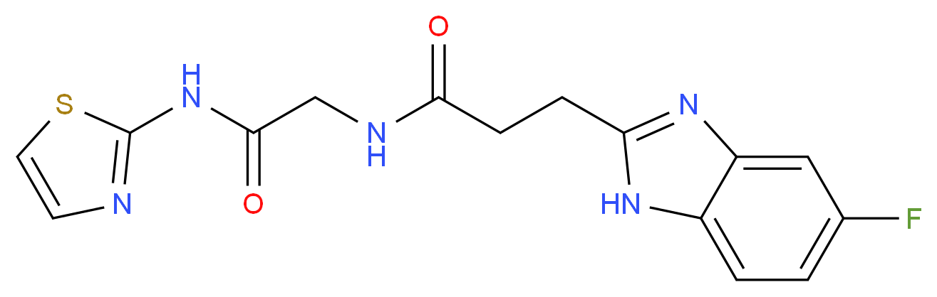 3-(5-fluoro-1H-benzimidazol-2-yl)-N-[2-oxo-2-(1,3-thiazol-2-ylamino)ethyl]propanamide (non-preferred name)_Molecular_structure_CAS_)