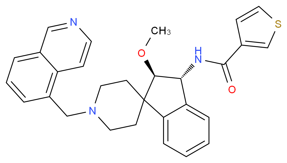 N-[(2R*,3R*)-1'-(5-isoquinolinylmethyl)-2-methoxy-2,3-dihydrospiro[indene-1,4'-piperidin]-3-yl]-3-thiophenecarboxamide_Molecular_structure_CAS_)